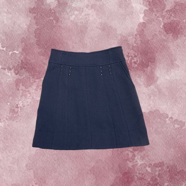 빈티지 실버스터드 퍼플그레이 미니 스커트