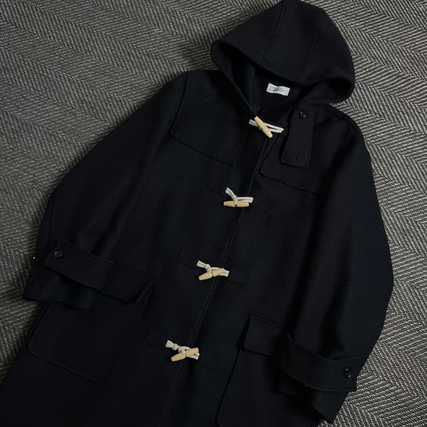 파르티멘토 오버핏 블랙 더플 롱 코트y 4105