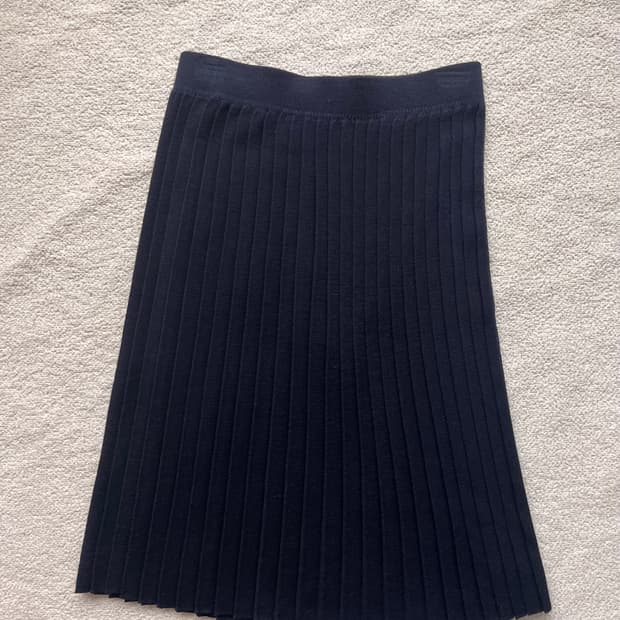 Soeur 니트 플리츠 스커트 네이비