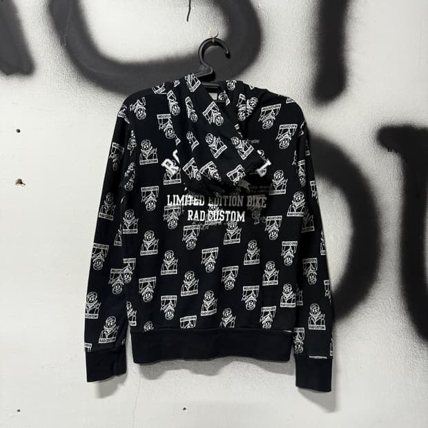 Rad custom 리미티드 에디션 키치 펑크 백 프린팅 집업 후디