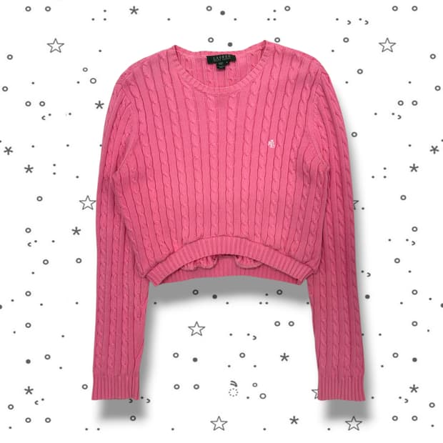 M POLO 폴로 로렌 핑크 케이블 니트