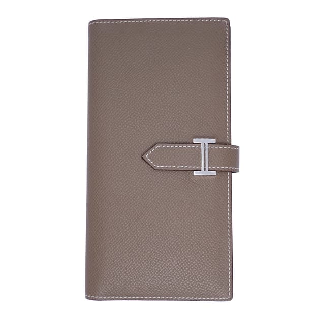 에르메스 베안 소플렛 에토프 그레이 컬러 앱송 은장 장지갑 T각인