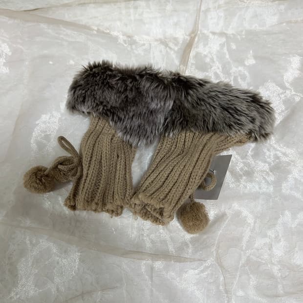 빈티지 퍼 니트 발토시 레그워머