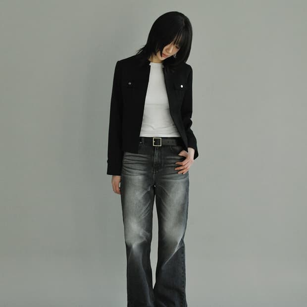 TUDE PINTUCK RIVET JACKET BLACK 