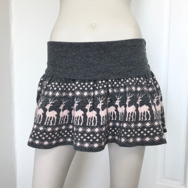 Nordic Gray pink Knited Skirt
