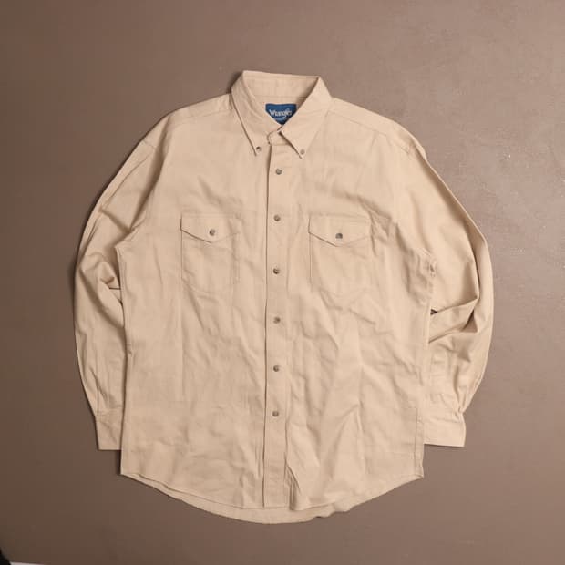 랭글러 헤비코튼 베이지 워크셔츠 A1593