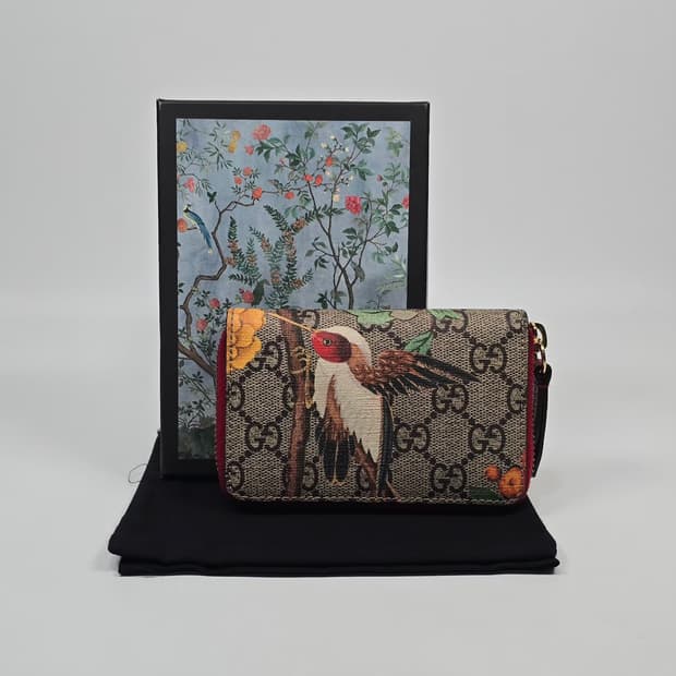 구찌 GG 슈프림 티안 지퍼 어라운드 카드 케이스