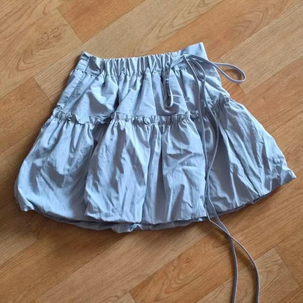 그레이 벌룬 미니 스커트