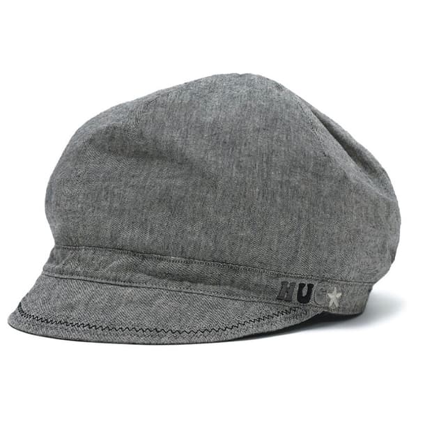 허그유어스킨 Washed denim newsboy cap (Black)