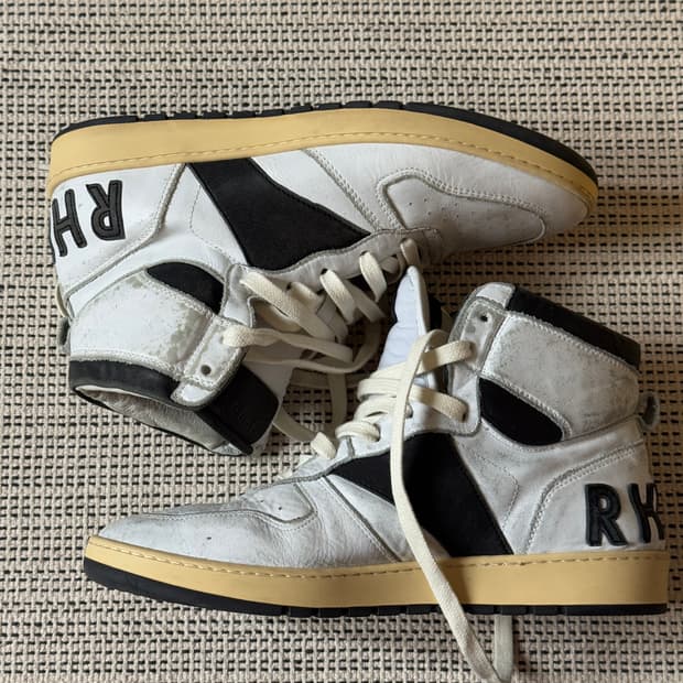 Rhude 루드 블랙 하이 스니커즈
