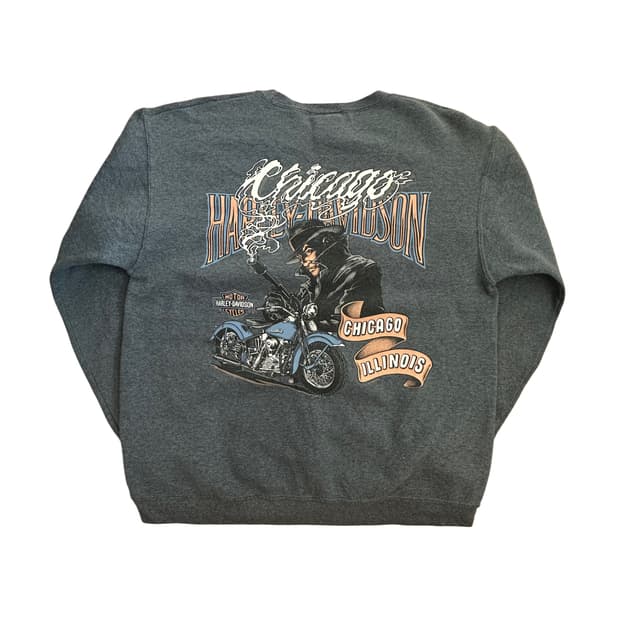 할리데이비슨 00s 백프린팅 시카고 딜러 스웻셔츠