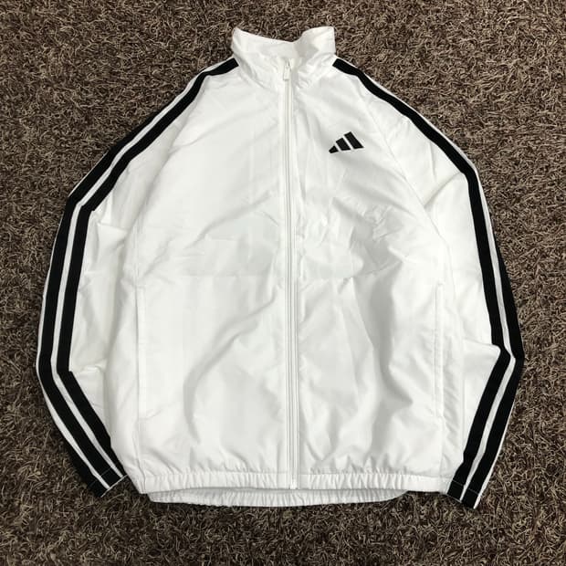 아디다스 삼선 화이트 바람막이 자켓