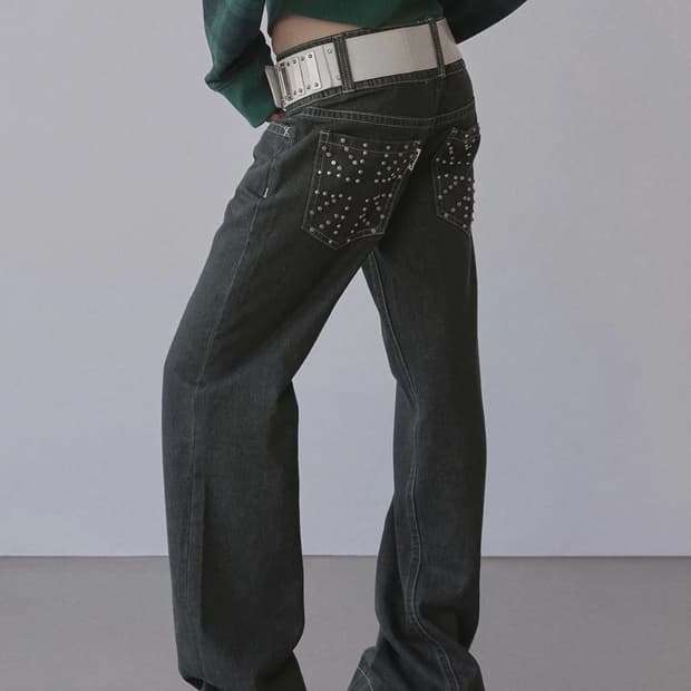 스컬프터 스터드 로우라이즈 데님M/ 새상품 택O