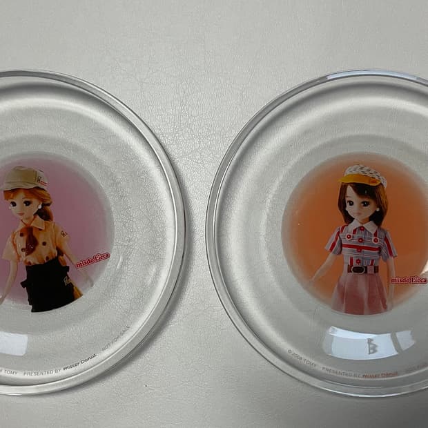 리카짱x미스터도넛 콜라보 유리그릇