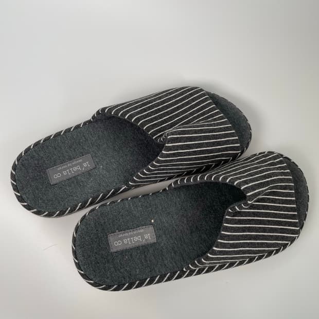 라벨라코 핀스트라이프 멜란지 차콜 거실화 슬리퍼 (290mm)