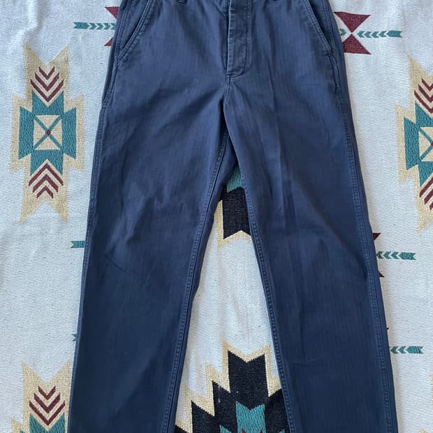 Wallace and Barnes(왈라스앤바네스) 네이비 헤링본 팬츠