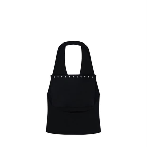 Stud Drape Halter Top/skirt  Black