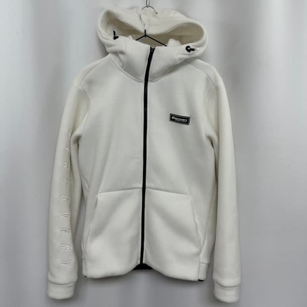 디스커버리 남자 기모 후드 집업 자켓 화이트 95