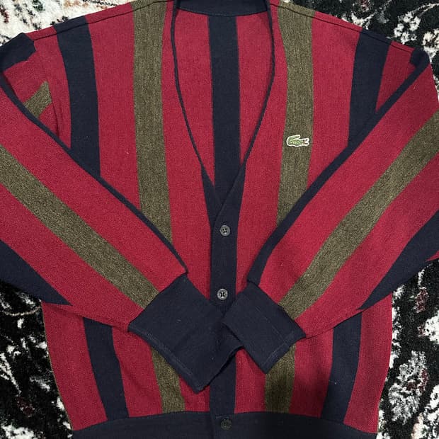 LACOSTE 라코스테 스트라이프 패턴 가디건
