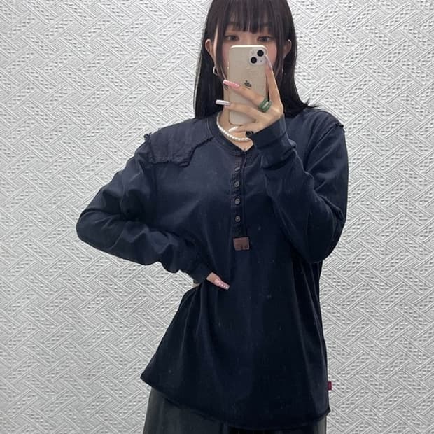 리바이스 그런지 헨리넥 에이징 카리브 롱슬리브 XL C13401