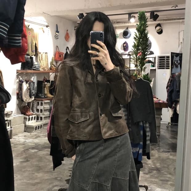 [9117]Ralph Lauren brown leather jacket