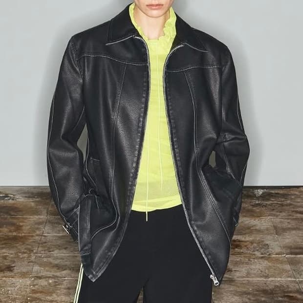 ECO-LEATHER PRINT JACKET