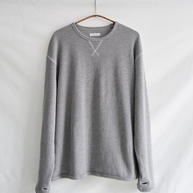 씨솔트 와플 립 롱슬리브 그레이