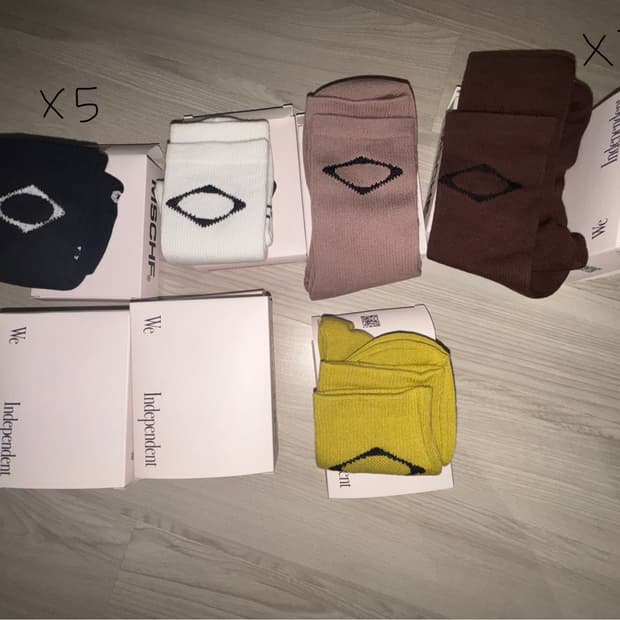 미스치프 양말 블랙 화이트 브라운 핑크 올리브