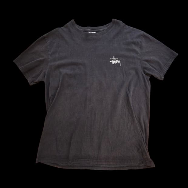 스투시 베이직 빅로고 반팔 티셔츠 블랙