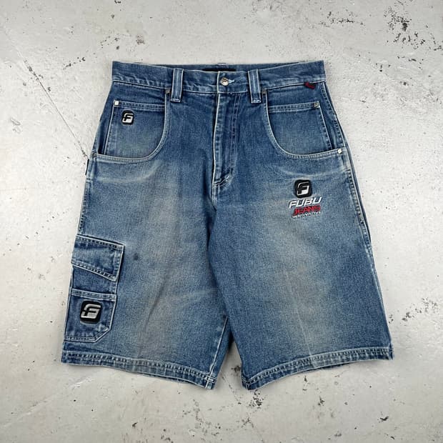빈티지 Fubu 더콜렉션 배기 워크 데님 쇼츠