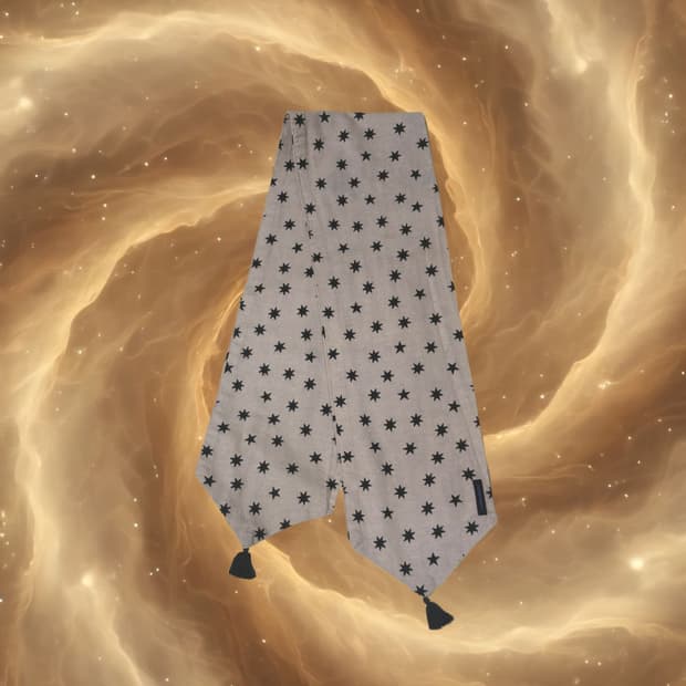 빈티지 별 패턴  태슬 머플러 목도리