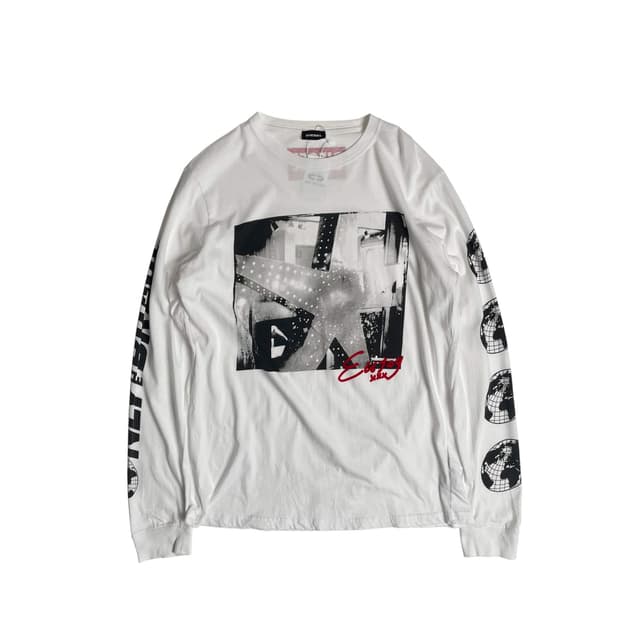Diesel 지구 프린트 롱슬리브 