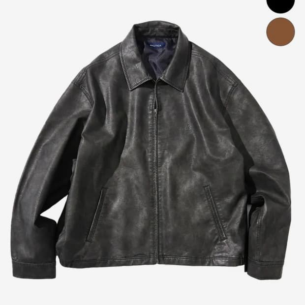 노티카 재팬라인 페더엣 레더 블루종 L