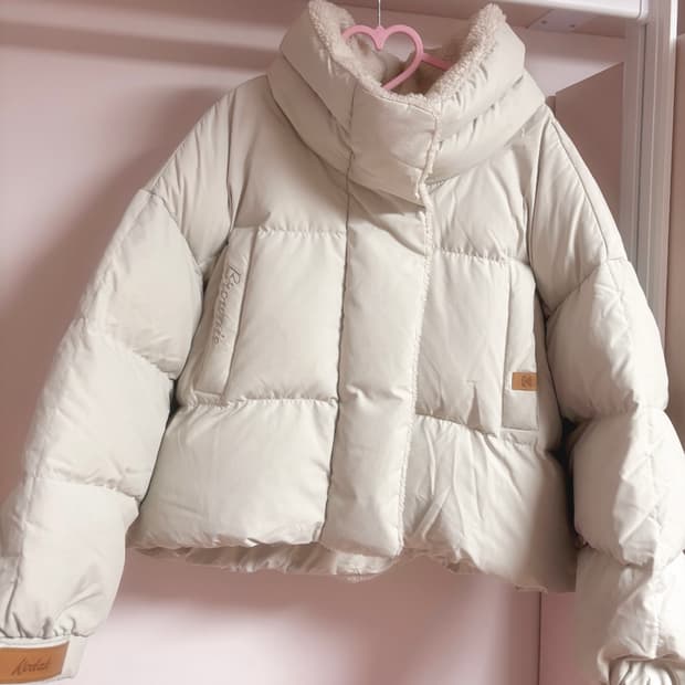 코닥 브라우니 숏 다운 자켓 패딩 우먼 구버전 모리걸 아이보리 S