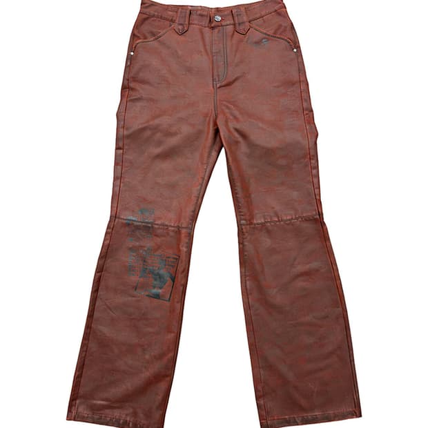 Wax Coated Micro Flare Pants