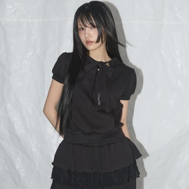 팬시클럽 퍼프 라운드 스카프 후디