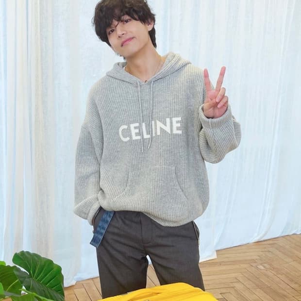 오버핏 xs 사이즈) 셀린느 리브드 울 니트 후드 