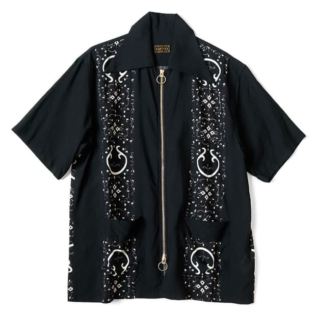 Kapital 반팔셔츠 큐프라 (레이온) 실크 