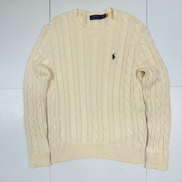 (95M)폴로랄프로렌 케이블 니트 아이보리 신형