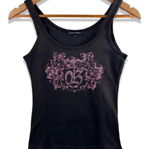 JPN Y2K 프린팅 슬리브리스2364