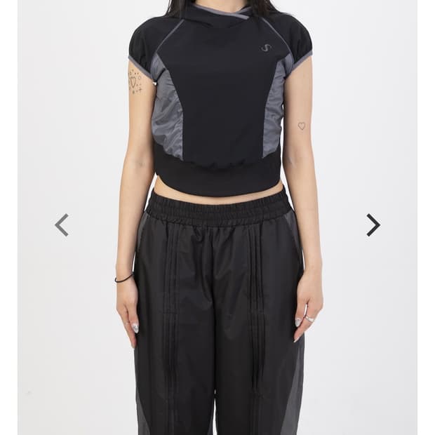 오호스 2way hoodie bolero (black)