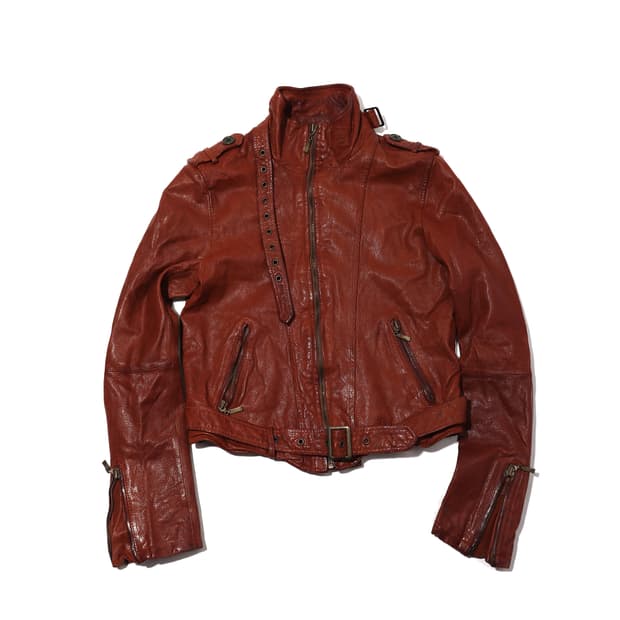 VINTAGE LEATHER 이태리 베지터블 램스킨 싱글 라이더 재킷
