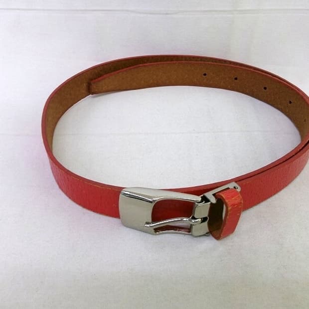꼼데가르송 레드 레더 벨트
