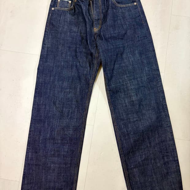 덴메이드 미드 인디고 셀비지 와이드핏 데님