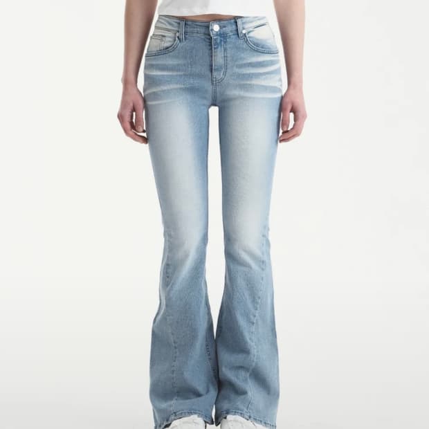 시너진 캣 워싱 데님 팬츠 라이트 블루 S/Long