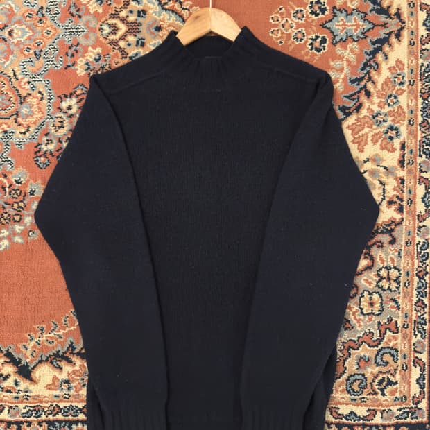 드레익스 Navy Brushed Shetland Mock Neck Jum