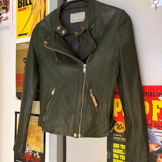 VOV 보브 카키 양가죽 레더자켓