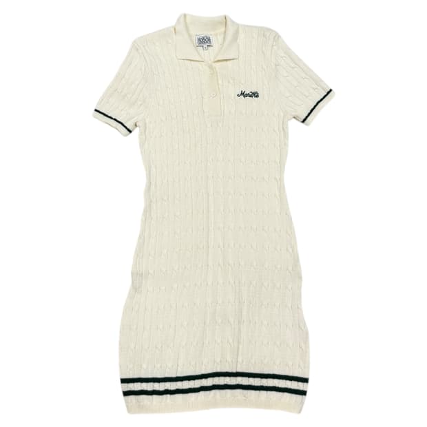 마리떼 프랑소와 저버 스포츠 케이블 니트 원피스 아이보리 S
