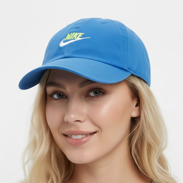 NIKE 나이키 빈티지 헤리티지86 스카이블루/형광노랑 볼캡 모자 운동