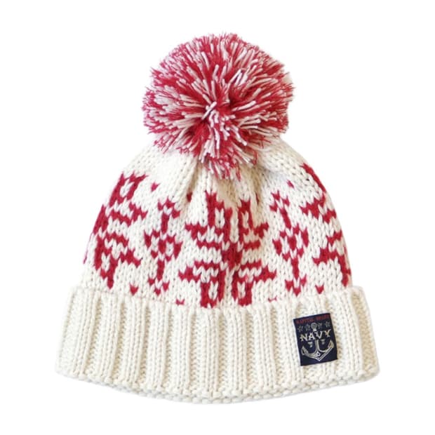 캐피탈 스노우 패턴 니트 캡 비니